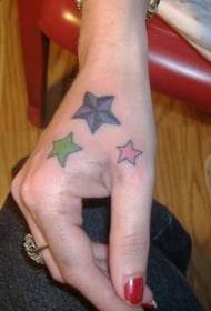Wzór tatuażu pentagram ręcznie kolorowe