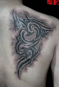 Modello di tatuaggio totem marchiato crack posteriore
