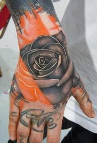 Mano hacia atrás gris decadente rosa de los vientos tatuaje patrón