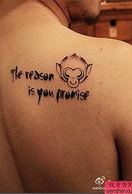 Espectáculo de tatuaxes, recomenda unha tatuaxe de mono atrás