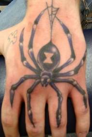 Hand tillbaka tecknad handritad stor spindel tatuering mönster