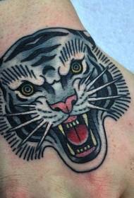 Рака назад несакана боја боја привлечена бело тигар тетоважа шема