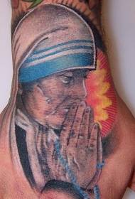 Dore me ngjyra fetare temë lutja foto tatuazh gruaje