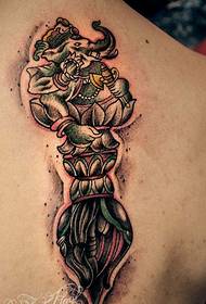 Pertunjukan tatu, lukis belakang, corak tatu konjac