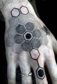 Desain pola tato geometris penuh pola tato tangan geometris