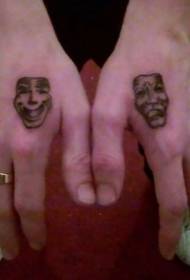 Ručni leđa crni klaun karnevalska maska tetovaža uzorak