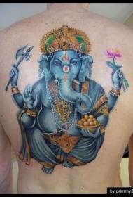 Lotus húðflúr í höndum litaðrar Ganesha