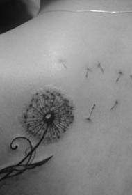 Mma mara mma na dandelion tattoo na azụ