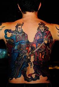 背部一幅古神话人物纹身图案