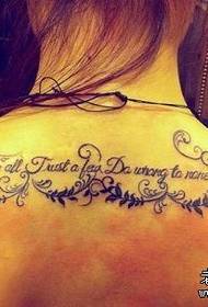 Bellezza indietro modello di tatuaggio alfabeto inglese