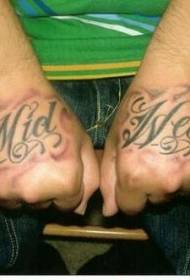 Modello di tatuaggio alfabeto inglese arricciata a mano
