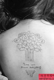 Dievčatá späť alternatívny tetovanie strom totem