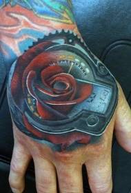 Tangan kembali warna musik tema pola tato berbentuk bunga