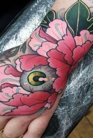 Įteikite atgal naujos spalvos mokyklinę gėlę su akies obuolio tatuiruotės modeliu