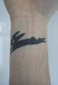 纹身奔跑的黑色狐狸纹身图案