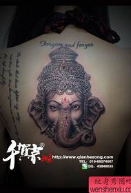 Knabino brako populara klasika nigra kaj blanka elefanto dio tatuaje ŝablono