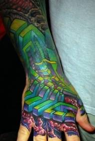 Bloem arm kleurvolume robot tattoo patroon
