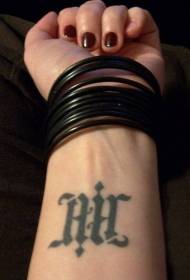 Modello di tatuaggio del personaggio a due vie braccio nero