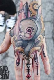 Modello di tatuaggio ritratto braccio divertente cartone animato coniglio