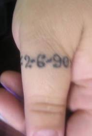 Pola tato cincin jari angka hitam