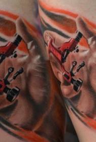 Schulterfaarf Illustratioun Stil Handheld Body Tattoo Muster