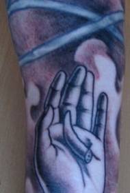Krahasoni dorën kapni fotografinë e tatuazhit të personalitetit të plotë të dorës