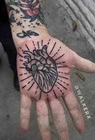 Raccomandazione personalizzata per tatuaggi neri e grigi nel palmo della tua mano