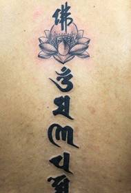 Tatalo, faʻasino se tua Suekrit lotus tattoo pattern