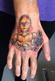 Arm Farbe C3PO Roboter Tattoo Muster