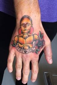 Armkleur C3PO robot tattoo patroan