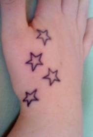 Ručni jednostavni uzorak tetovaže sa pet zvjezdica