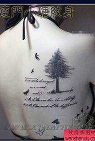 Os pops de árbores pequenas e as tatuaxes de aves aparecen nas costas das nenas