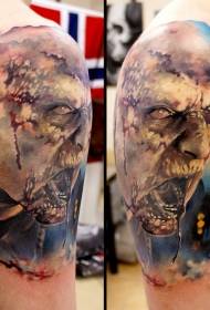 Боја рамена реалистична зомби тетоважа чудовишта зомбија