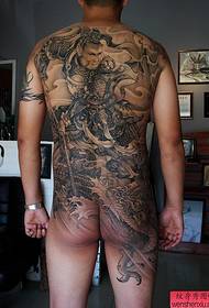 Tsiku lokhala ndi kumbuyo kwathunthu, ndondomeko yoyera ya tattoo ya Sun Wukong