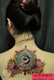 Όμορφη πίσω υπέροχο μοτίβο τατουάζ πηδάλιο