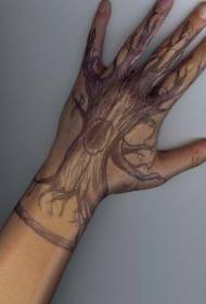 Hånd tilbake brunt onkel linje tatovering mønster