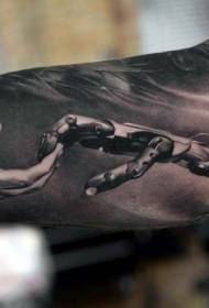 Patrón realista de brazo grande e patrón de tatuaxe de man de robot
