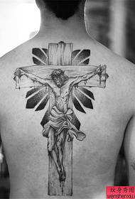 Back savior jesus tattoo pattern