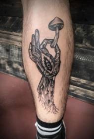 Europejskie i amerykańskie tatuaże cieląt, męskie cielęta, zdjęcia tatuaży dłoni i grzybów