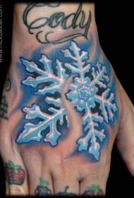 Patró de tatuatge de flocs de neu de color brillant a mà