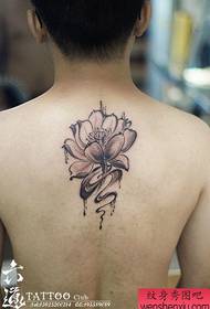 Male and female back popular pop-up black and white lotus tattoo pattern