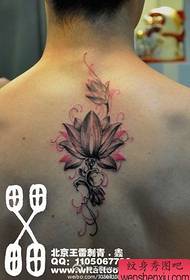 Patrón de tatuaje de loto de costas popular para as costas masculinas
