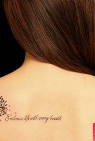 Modello del tatuaggio della lettera dell'albero del totem posteriore della ragazza