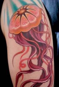肩膀顏色水母海tattoo紋身圖案
