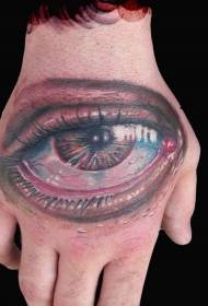 Рака боја назад тажна реална шема на тетоважа на очите