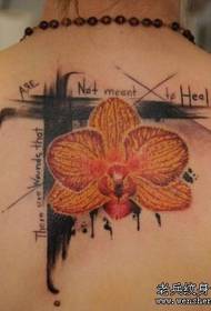 Modello di tatuaggio floreale di colore posteriore