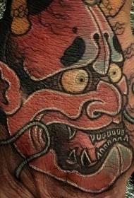 Ibalik ang kolor nga yano nga paghulagway sa estilo nga satanas nga maskara nga tattoo