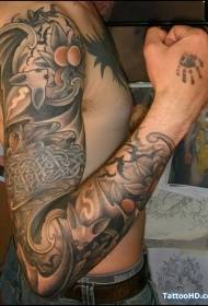 Modello del tatuaggio di stile cinese del braccio del pipistrello