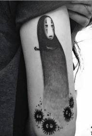 Braccio stile fumetto fumetto senza volto maschio e piccole bricchette tatuaggio