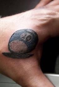 Käsi musta biljardi numero 10 tatuointi kuva